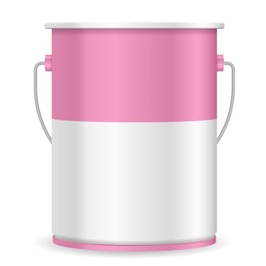 Beyaz arka planda boya kutusu. Vektör illüstrasyonu.