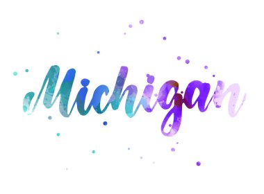 Michigan - suluboya el yazısı harfler