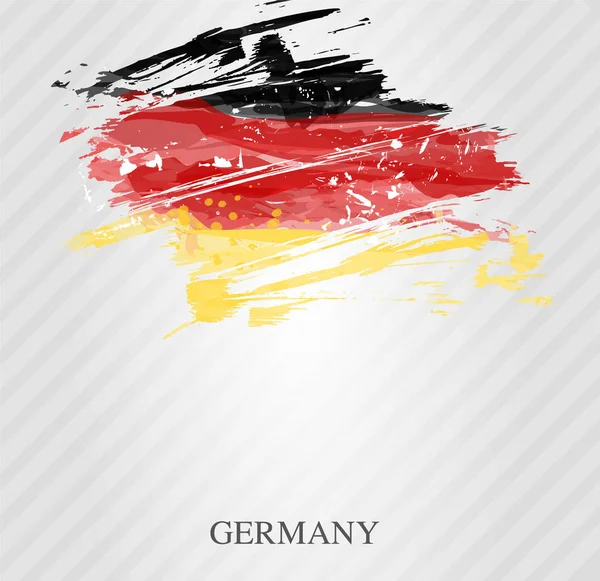 Soyut Boyalı Suluboya Almanya Bayrağı Bundesflagge Handelsflagge Dalgaladı Alman Ulusal — Stok Vektör
