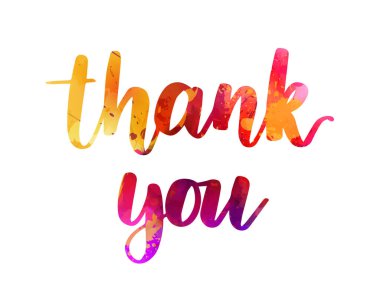 Teşekkürler. Suluboya el yazısı. Modern kaligrafi ilham verici bir alıntı.