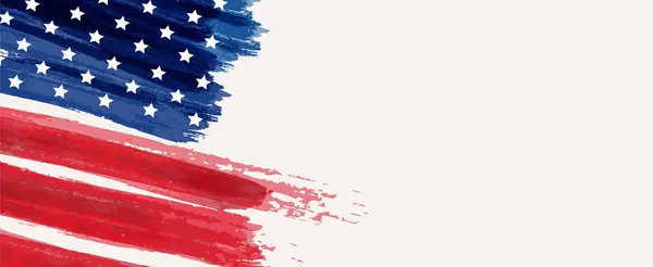 Abstract Grunge Brushed Flag United States America Template Horizontal Holiday Royalty Free Stock Vectors