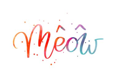 Miyav - noktalı el yazısı modern kaligrafi suluboya harfleri