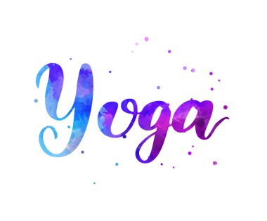 Yoga - noktalı modern suluboya yazı metni