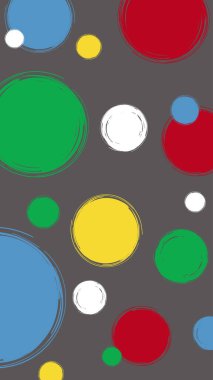 Suluboya dijital taklit el, noktasız benekli desen çizdi. Parlak fırça darbeleri beyaz arkaplanda çok renkli lekeler ile gradyan dizaynı daire içine alındı