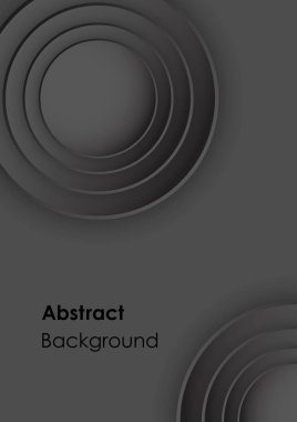 Eş merkezli elementlerle dairesel arkaplan. Minimum soyut temiz kağıt 3D tasarım şablonu. Konsantrik dairesel neumorfik çerçeve pankartı. Vektör