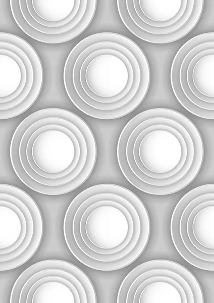 具有同心元素的圆形背景 最小抽象干净的纸张3D设计模板 同心圆形气态框架横幅 — 图库矢量图片