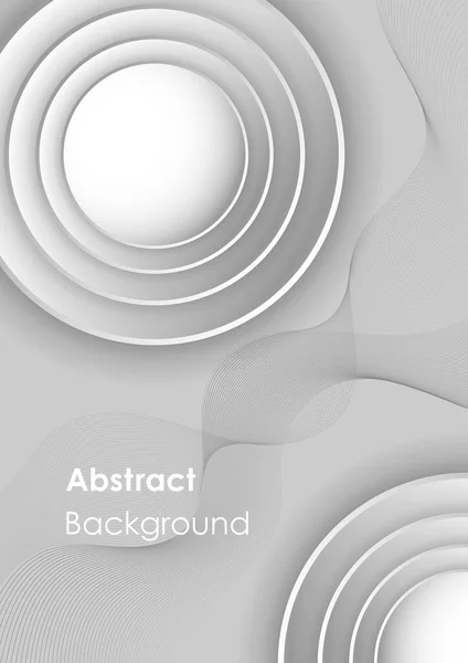 Kreisförmiger Hintergrund Mit Konzentrischen Elementen Minimale Abstrakte Saubere Papier Design — Stockvektor