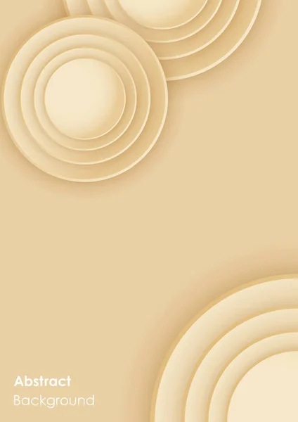 Круговой Фон Концентрическими Элементами Минимальная Абстрактная Чистая Бумага Шаблон Дизайна — стоковый вектор