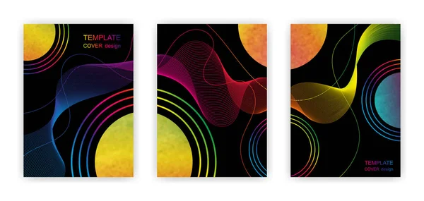 Ein Set Trendiger Poster Farbe Mit Handgezeichneten Texturen Weltraum Planetenkonzept — Stockvektor