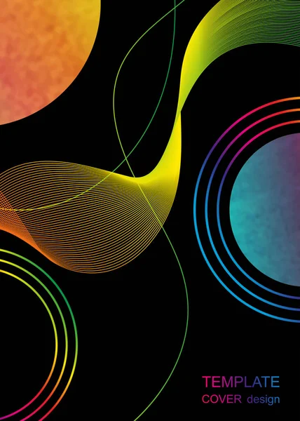 手描きのテクスチャとトレンディーなカラーポスターのセット 惑星の概念 幾何学的形状と波線 要約カラフルなベクトル背景 — ストックベクタ
