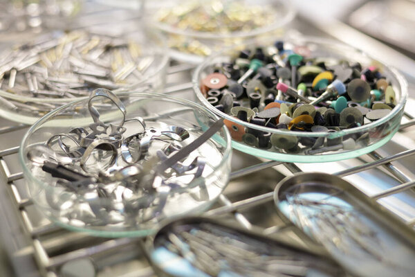 Dentist tools. Dental hygiene and healthcare concept.