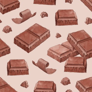 Çikolatanın el çizimleri. Kusursuz desen