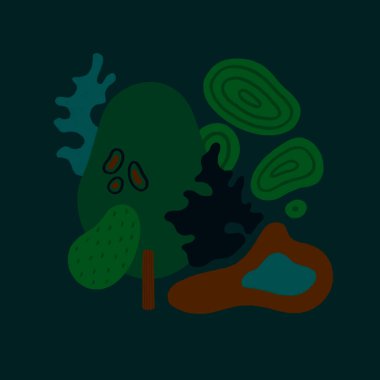 Soyut el çizimi orman. İskandinav tarzı 