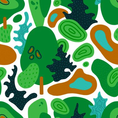 Soyut el çizimi orman. Kusursuz desen. İskandinav tarzı 