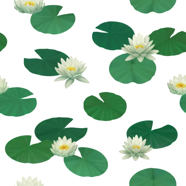 Hand Painted Illustrations Water Lilies Seamless Pattern Print Sutable Apparel — Stock Photo, Image