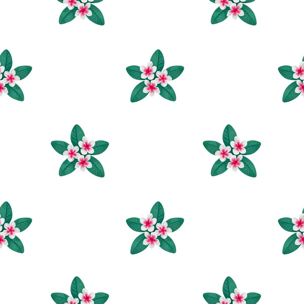 Hand Painted Illustration Plumeria Flowers Seamless Pattern Design Tropical Print — Stock Photo, Image