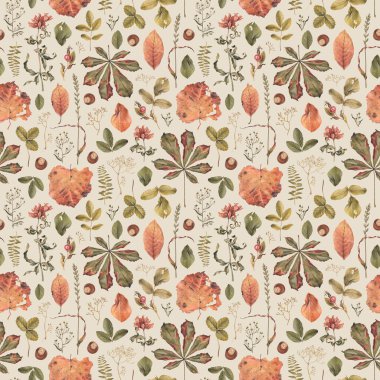 Kurumuş bitkiler, yapraklar ve çiçeklerle süslenmiş zarif el çizimi desen tasarımı. Ev tekstili, duvar kağıtları, kumaşlar, giysi, ambalaj tasarımı, kırtasiye malzemeleri ve diğer basılı eşyalar için mükemmel.
