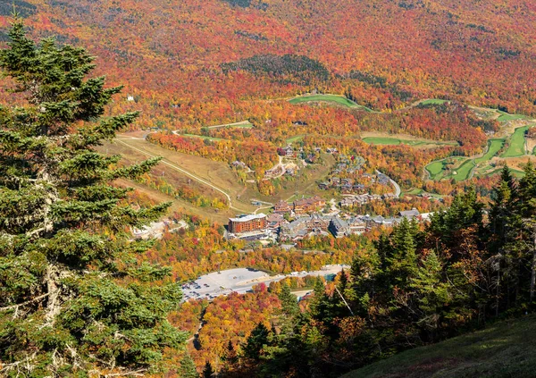 Panorama Aéreo Stowe Mountain Resort Desde Las Pistas Esquí Monte —  Fotos de Stock