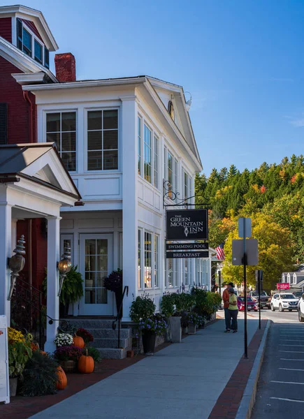 Stowe October 2022 Entrance Green Mountain Inn Stowe — 스톡 사진
