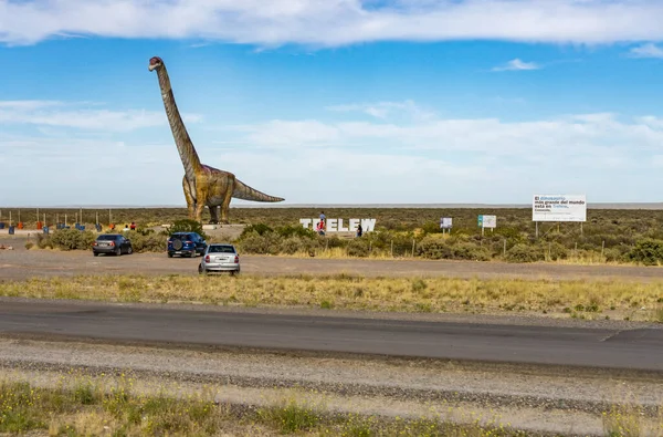 Trelew Argentina Feb 2023 Modell Dinosaurie Att Offentliggöra Största Fossil — Stockfoto