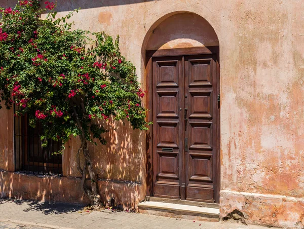 コロニア サクラメント ウルグアイに家の中の堅木の扉 — ストック写真