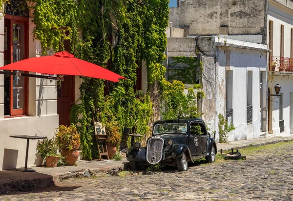 Colonia Del Sacramento Uruguay Února 2023 Staré Starožitné Auto Místního — Stock fotografie