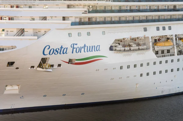 Montevideo Uruguay Februari 2023 Detail Van Het Cruiseschip Costa Fortuna — Stockfoto