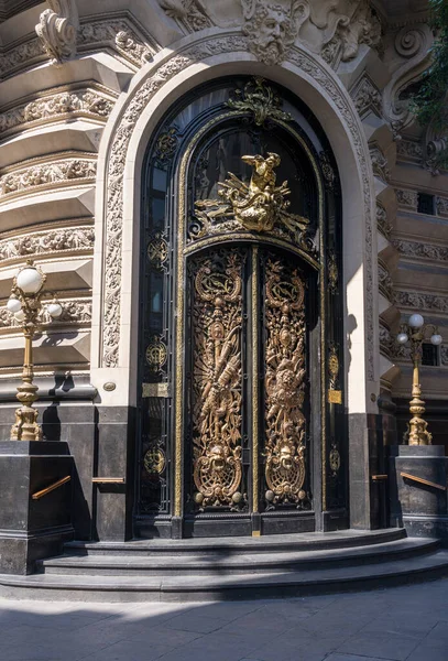 Украшенная Резная Золотая Дверь Военно Морского Центра Буэнос Айресе Аргентине — стоковое фото