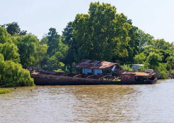 Recorrido Abandonado Podrido Crucero Orillas Del Delta Del Paraná Cerca — Foto de Stock