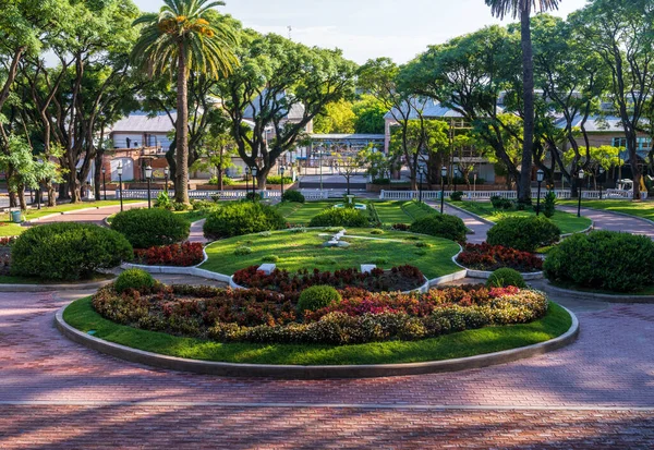 Floral Clock Plaza Mitre Gardens San Isidro Cathedral Buenos Aires — Stock Photo, Image