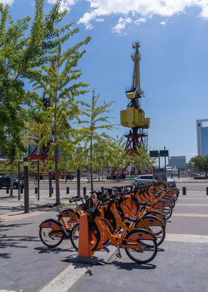 Буэнос Айрес Аргентина Февраля 2023 Года Прокат Велосипедов Ecobici Районе — стоковое фото