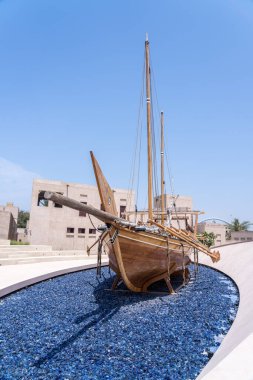 El Shindagha bölgesinde Dhow 'un yeniden inşası ve Bur Dubai' de müze