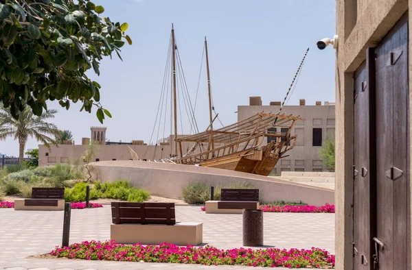 Dhow Jälleenrakennus Shindaghan Alueella Museossa Bur Dubaissa — kuvapankkivalokuva