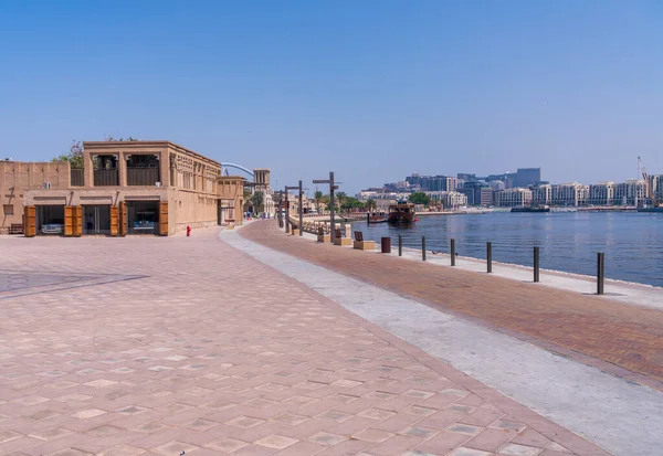 Large Promenade Long Ruisseau Dans Quartier Shindagha Musée Bur Dubaï — Photo