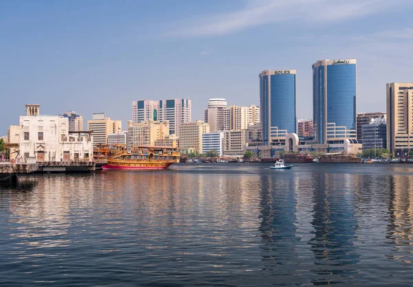 Dubaj Spojené Arabské Emiráty Března 2023 Pohled Podél Potoka Směrem — Stock fotografie