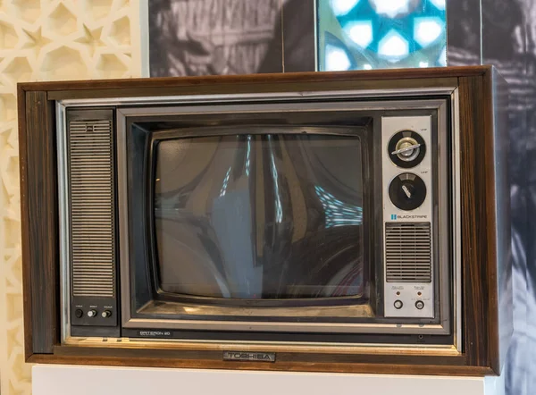 Dubaj Zjednoczone Emiraty Arabskie Kwietnia 2023 Stary Retro Telewizor Toshiba — Zdjęcie stockowe