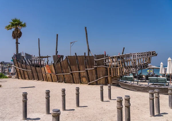 Dubai Nin Körfez Kıyısındaki Mer Tırmanma Iskelesi Olan Sahil — Stok fotoğraf