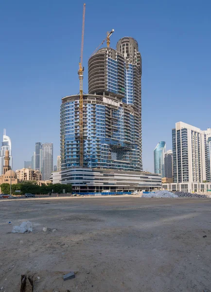 Construction New Tower Apartments Offices Business District Dubai Uae — Stock Photo, Image