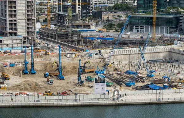 Dubai Оае Квітня 2023 Будівництво Нової Вежі Апартаментів Уздовж Каналу — стокове фото