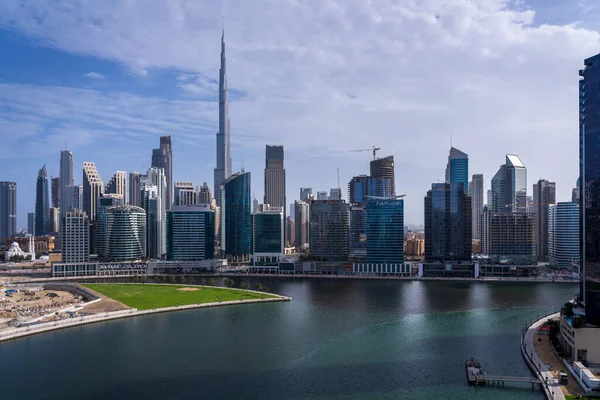Dubai Bae Nisan 2023 Körfezi Ndeki Apartmandan Şehir Merkezindeki Skyline — Stok fotoğraf