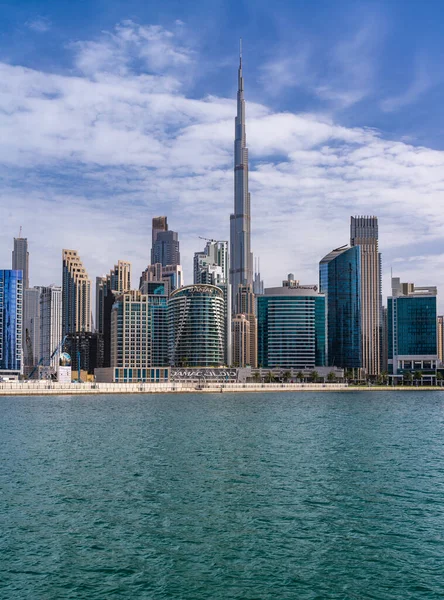 Dubai Egyesült Arab Emírségek 2023 Április Skyline Downtown District Water — Stock Fotó