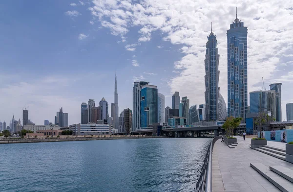 Dubai Verenigde Arabische Emiraten April 2023 Appartementenblokken Van Binnenstad Achter — Stockfoto