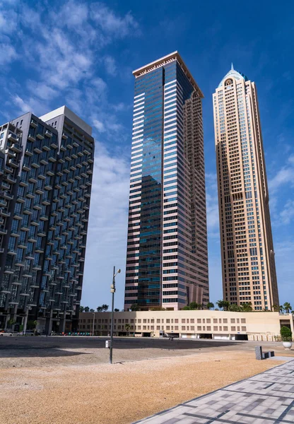 Novos Blocos Apartamentos Hotel Longo Ciclovia Longo Canal Dubai — Fotografia de Stock
