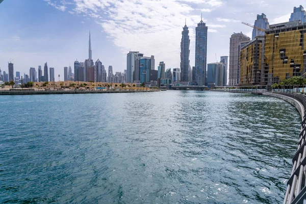 Maisons Familiales Faible Hauteur Long Canal Dubaï Avec Des Blocs — Photo