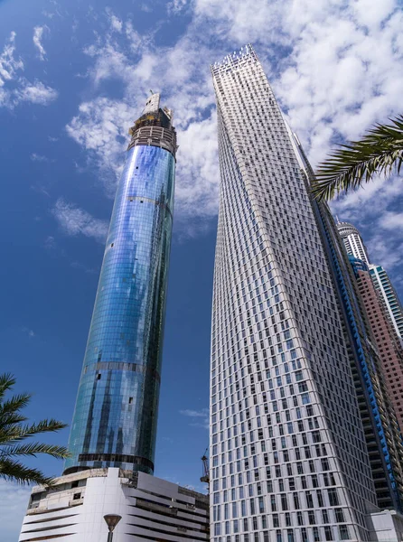 Neubau Von Apartments Und Hotels Entlang Der Uferpromenade Jachthafen Dubai — Stockfoto