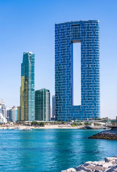 迪拜Jumeirah海滩住宅区海滨的新公寓和旅馆 — 图库照片