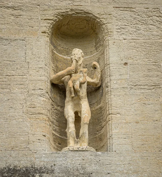 Griekse God Saturnus Eet Zijn Mannelijke Baby Beeld Fountains Hall — Stockfoto