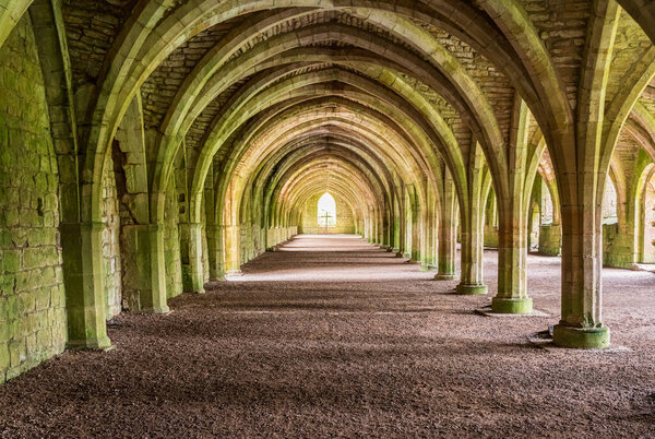 Потолок подвала аббатства Фуэнтес в Йоркшире, Великобритания