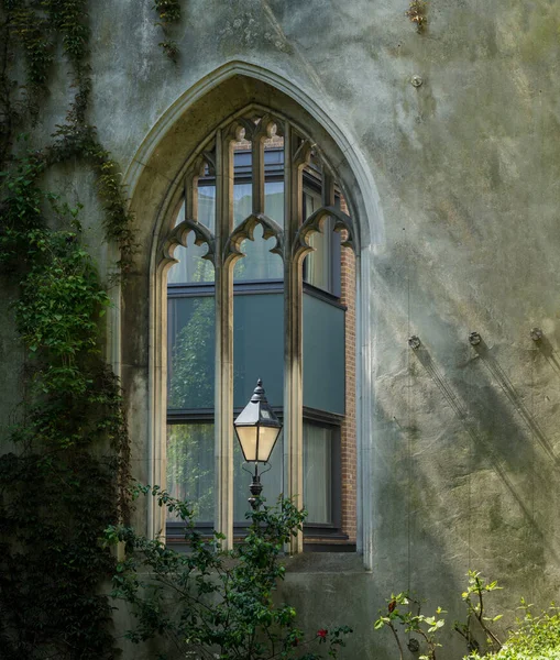 Londoner Straßenlaterne Geschnitzten Fenster Der Dunstan Kirche Der City London — Stockfoto