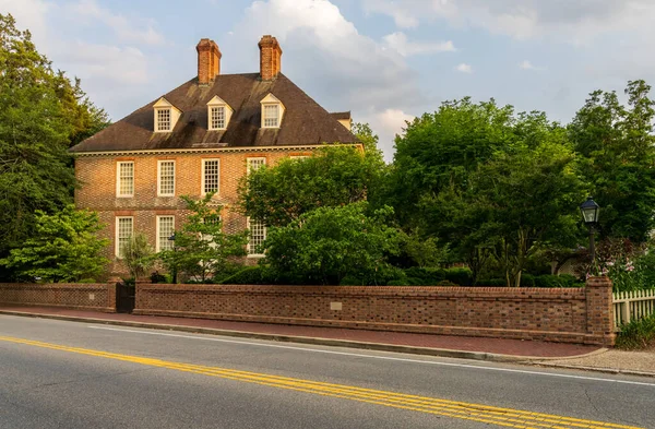 Πρόεδροι Σπίτι Κτίριο Στο William Και Mary Κολέγιο Στο Williamsburg — Φωτογραφία Αρχείου